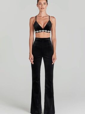 NWT NADINE MERABI VELVET PANTS AND MATCHING TOP